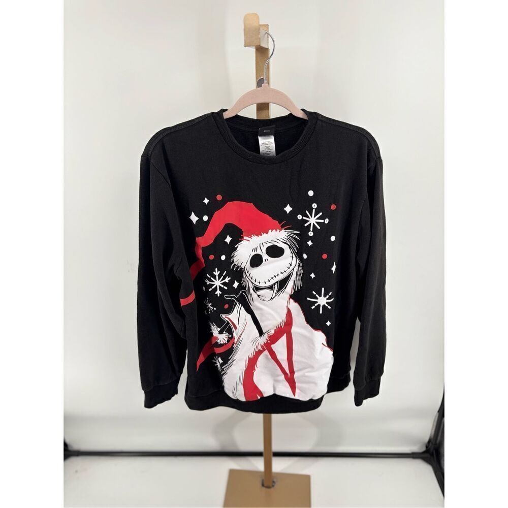 Disney Nightmare Before Christmas Jack Skellington Santa Crewneck Sweatshirt L